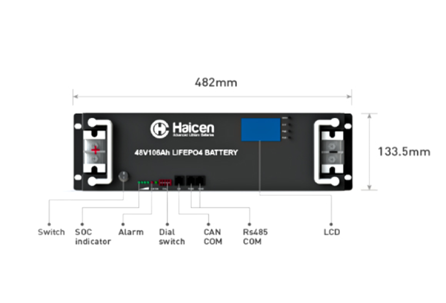 HC48106-3U Series-48V106Ah LiFePO4 Lithium Battery - product image 2
